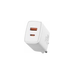 Baseus Compact Quick Charger, USB, USB-C, 20W (hvid)