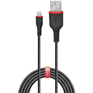 Lindy Forstærket Aramidfibre Lightning Kabel - Sort - 1 M