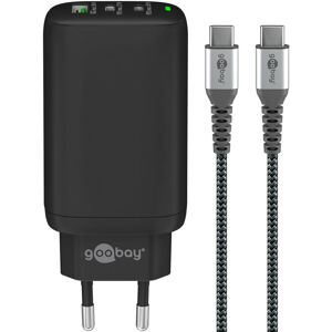 Goobay 2x Usb-C Pd/usb-A Qc Oplader - 3a/65w + Usb-C Kabel - 1 M