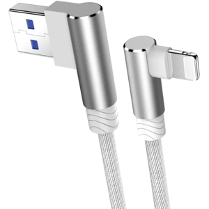 Apple Lightning Kabel Til Iphone / Ipad - Vinklet - 3a - Sølv - 3 M