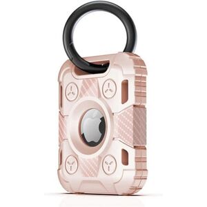 Apple Airtag Case Med Nøglering - Tank Armor - Pink