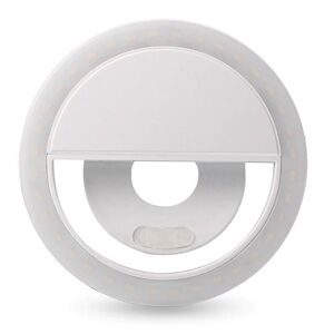 Selfie Led Lys Ring - M/batteri - Hvid