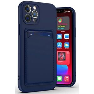 Apple Silikone Cover Med Kortholder Til Iphone 14 Plus - Navy Blå