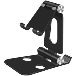 Universal Aluminium Stand Til Smartphone Og Tablet - 2in1 - Sort