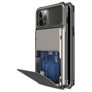 Apple Iphone 14 Pro Heavy Duty Cover Med Flip Kortholder - Grå