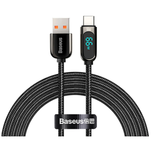Baseus Display Fast Charging - Usb-C Pd 66w - Sort - 2 M