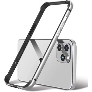 Apple Aluminium Metal Bumper Ramme Case Kompatibel Iphone 15 Pro Metal Ramme Armor Ramme Slankt hårdt etui Blød indre kofanger Silver