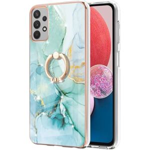 Generic Marble Mønstret Cover med Ring Holder til Samsung Galaxy A13 4G Green