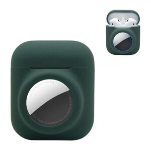 Generic 2-in-1 silicone case for AirPods / AirTag - Blackish Green Green