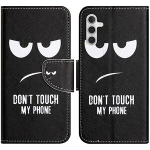 Generic Wonderland Samsung Galaxy A54 Flip Etui - Don't Touch My Phone Black