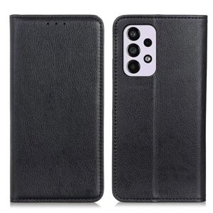 Generic Flip Etui med Pung i ægte Læder til Samsung Galaxy A33 5G - Mørk Black