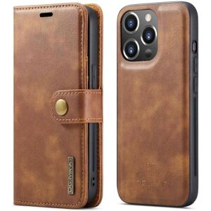 Generic DG.MING iPhone 14 Pro 2-i-1 etui med pung - Brun Brown