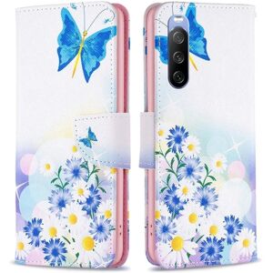 Generic Wonderland Sony Xperia 10 III flip etui - Sommerfugl Og Blomster Multicolor