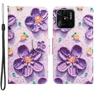 Generic Wonderland Xiaomi Redmi 10C Flip Etui - Lilla Blomst Purple