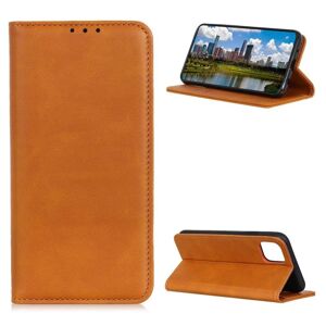 Generic iPhone 12 Mini flip etui i ægte læder med pung – Brun Brown