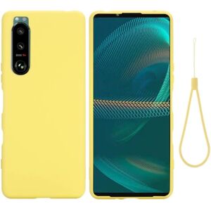 Generic Matte Liquid Sony Xperia 5 III silikone cover - Gul Yellow