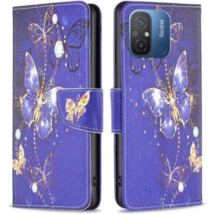 Generic Wonderland Xiaomi Redmi 12C Flip Etui - Lilla Sommerfugle Purple