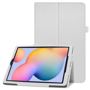 Generic Samsung Galaxy Tab S6 Lite litchi texture leather flip case - Wh White