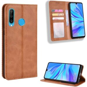 Generic Huawei P30 Lite vintage læderetui - Brun Brown