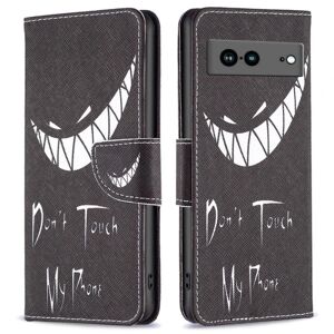 Generic Wonderland Google Pixel 7a Flip Etui - Don't Touch My Phone Black