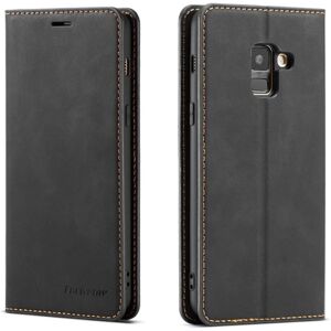 Generic FORWENW Samsung Galaxy A8 (2018) læder flip etui - Sort Black