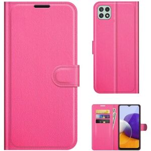 Generic Klassisk Samsung Galaxy A22 5G flip etui - Rose Pink