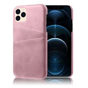 Generic KSQ iPhone 12 Pro/12 6,1 tommer vegansk læderbelagt plastetui, d Pink