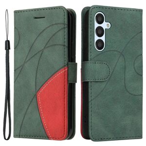 Generic Textured leather case with strap for Samsung Galaxy A54 - Green Green
