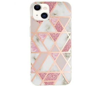 Generic Marble design iPhone 14 cover - Pink / Hvid Pink