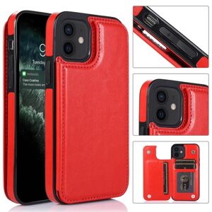 Nkobee iPhone 12 Mini - Professionelt stilfuldt cover med kortholder Röd