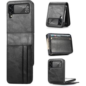 Floveme Samsung Galaxy Z Flip 3 - Praktisk stilfuldt cover med kortrum Svart