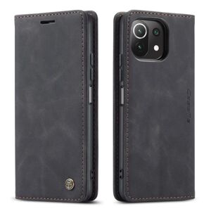 CASEME Retro tegnebog taske til Xiaomi Mi 11 Lite - Sort Black