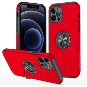 MTK iPhone 14 Pro Max Finger Ring Kickstand Hybrid Cover - Rød Red