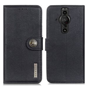 MTK KHAZNEH Wallet Stand Case til Sony Xperia Pro-1 - Sort Black