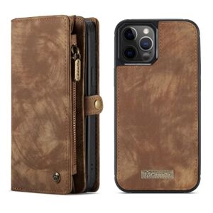 CASEME iPhone 12 Pro Max 2-i-1 Telefontegnebog Skal Brun Brown