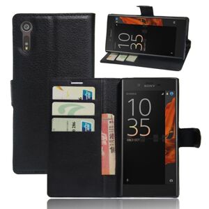 MTK Retro tegnebog stativetui til Sony Xperia XZ - Sort Black