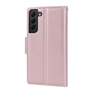 Samsung Galaxy S24 plus - Stilfuldt 2-1 Hanman Wallet etui Pink gold