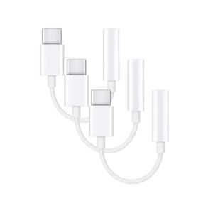 Apple 3-Pack Adapter USB-C til 3,5 mm (Samsung S20 S21 S22) Hvide øretelefoner white