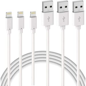 REDGO 3Pack 2m iPhone-opladerkabel, USB til Lightning-kabel, iPhone-kabel kompatibelt til iPhone white