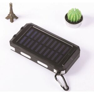 Power Bank Solar Charger: 10000mAh Power Bank med Solar Panel 3A Hurtigopladning USB C Mobiltelefon Oplader LED lommelygte til telefontablets（Hvid）