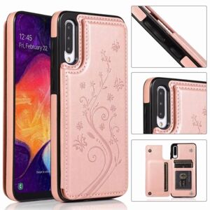 ExpressVaruhuset Samsung A50 Shockproof Cover Card Holder 3-SLOT Flippr V2 Pink gold