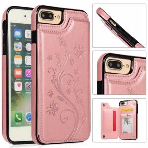 ExpressVaruhuset iPhone 8 Plus Shockproof Cover Card Holder 3-SLOT Flippr V2 Pink gold