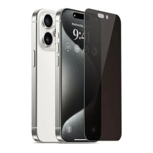 ExpressVaruhuset 2-PACK iPhone 15 Privacy Hærdet glas 0,26 mm 2,5D 9H Transparent