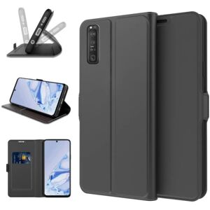 ExpressVaruhuset Sony Xperia 10 IV Flip Case Skin Pro V2 med kortrum Black