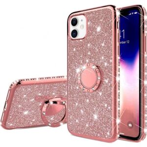 ExpressVaruhuset iPhone 13 stødabsorberende cover med Ring Holder Strass Guld