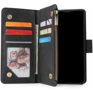 ExpressVaruhuset Samsung S10 Plus multifunktionelt pung etui Lynlås 8-rum Black