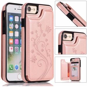 ExpressVaruhuset iPhone 7 Shockproof Cover Card Holder 3-SLOT Flippr V2 Pink gold