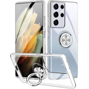 ExpressVaruhuset Samsung Galaxy S21 Ultra Shockproof Cover med Ring Holder Fresh Transparent