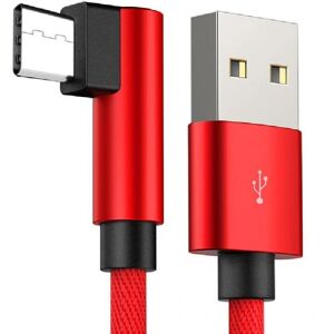 ExpressVaruhuset 3m holdbart flettet metallisk USB-C-kabel Quick Charge 3.0 Röd