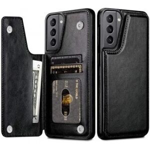 ExpressVaruhuset Samsung S22 Shockproof Cover Card Holder 3-SLOT Flippr Black